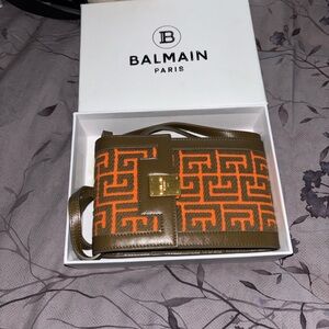 Balmain Orange and Olive Crossbody Bag